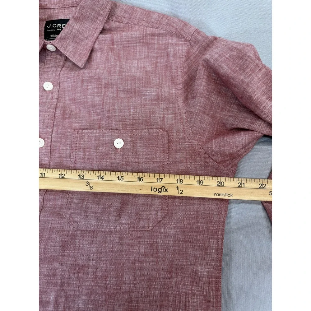 J Crew Workshirt Shirt Mens Small Red Long‎ Sleeve Button Front Casual Classic
